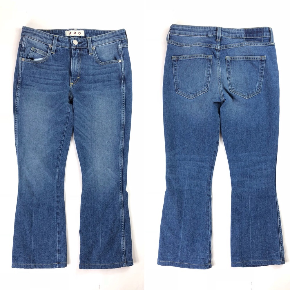 AMO Denim ‘Jane’ Kick Crop Jeans in Recess Wash - Picture 2 of 7